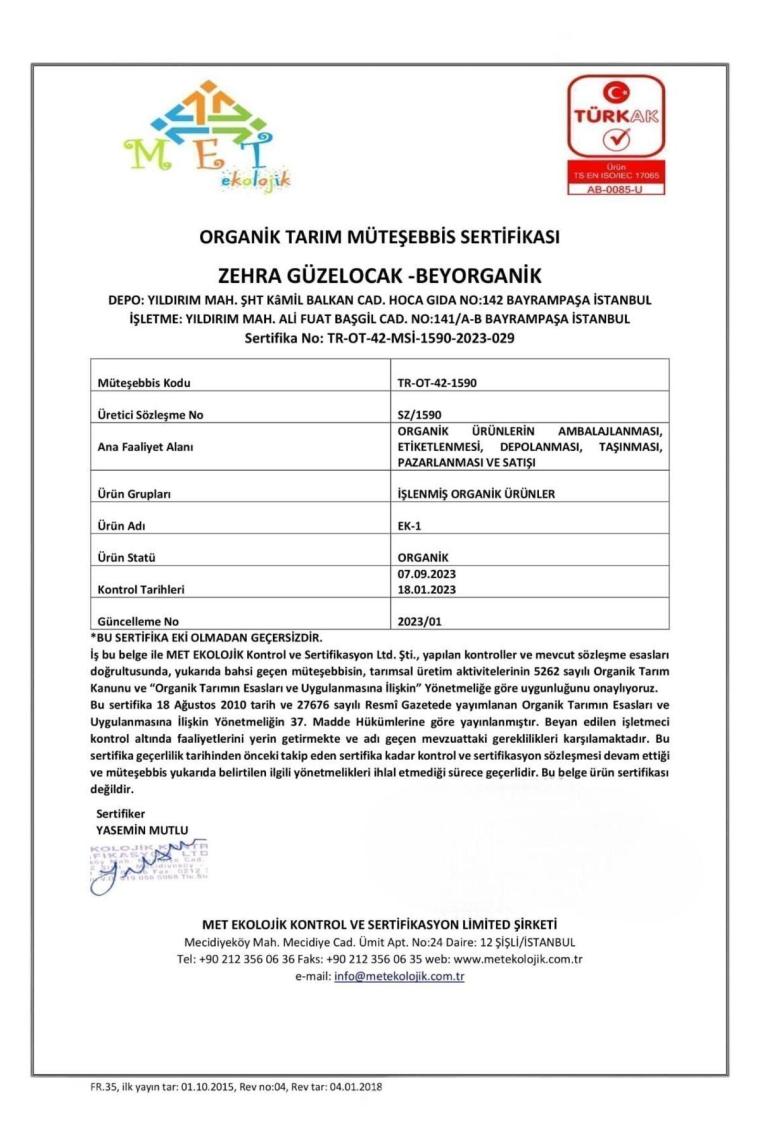 Organik Bebek Irmiği 350gr Bebek Ek Gıda 6 Ay