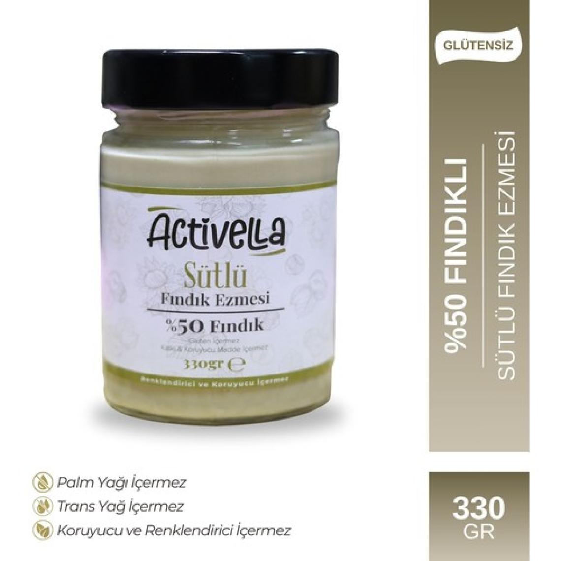 Activella Sütlü Fındık Ezmesi 330gr %50 Fındıklı