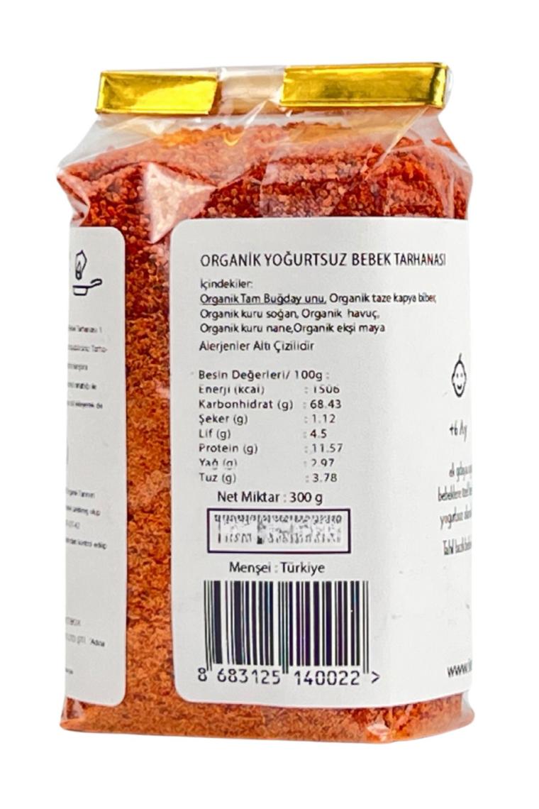 Organik Yoğurtsuz Bebek Tarhanası +6 Ay 600gr (300gr*2 Paket) Katkısız Doğal