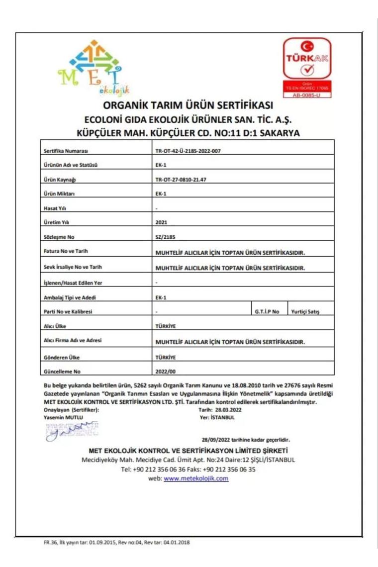 Organik Karışık Sebzeli Tam Buğday Arpa Şehriye 250 gr 7 Ay