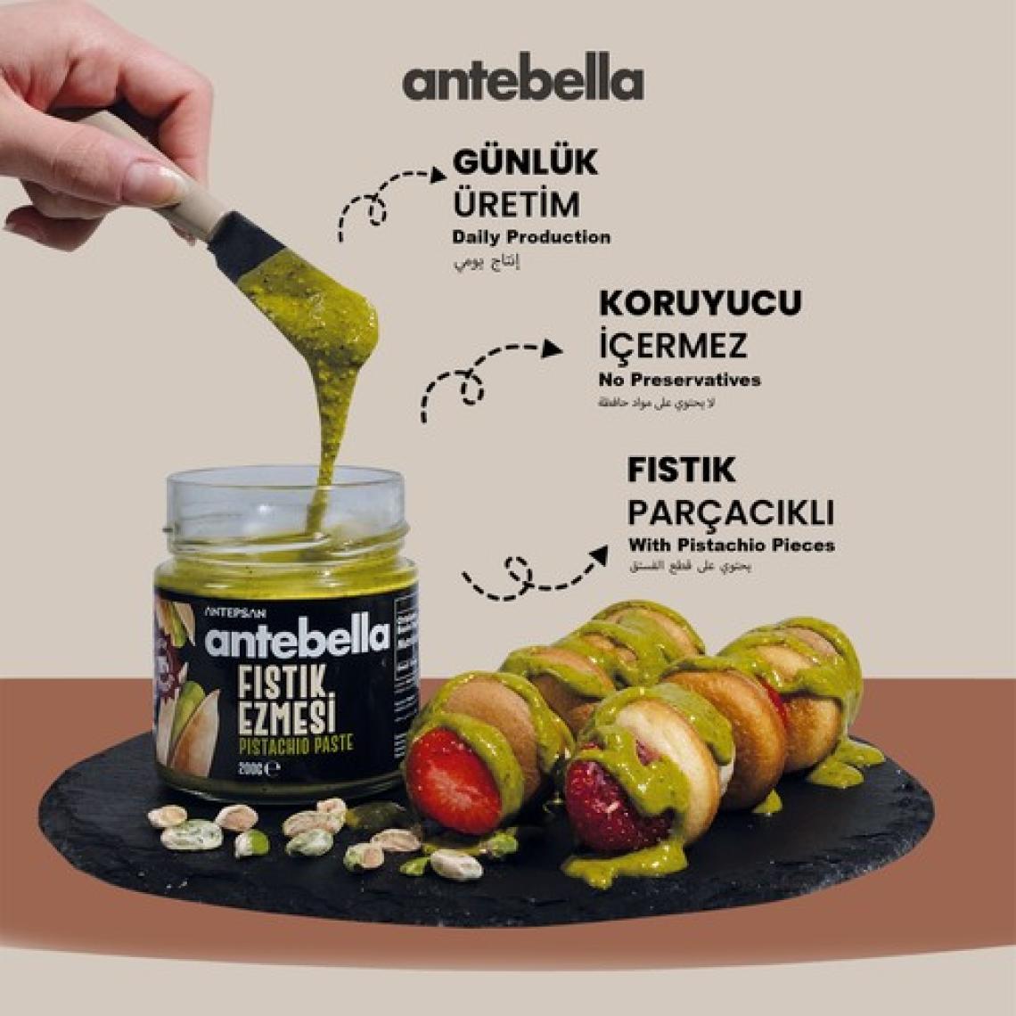 Antebella Antep Fıstık Ezmesi 200 g (Parçacıklı) - Antep Fıstığı Ezmesi