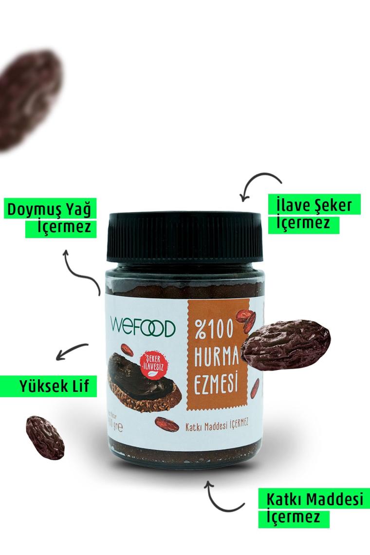 %100 Sade Hurma Ezmesi 400 gr (Hurma Püresi, Hurma Dolgusu)