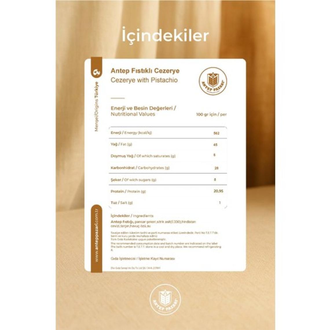 ANTEP PAZARI Cezerye-Antep Fıstıklı - 500 gr