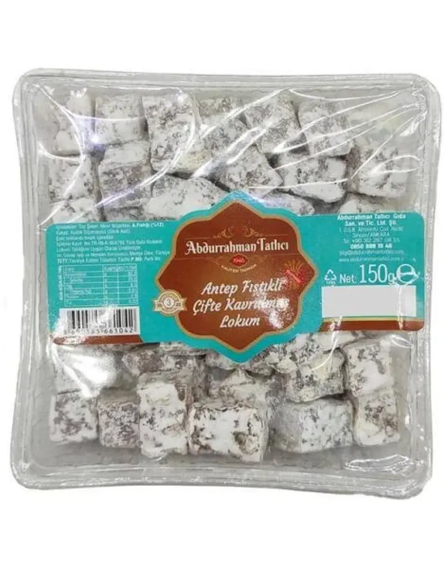 Abdurrahman Tatlıcı Çift Kavrulmuş Antep Fıstıklı Lokum 150 gr