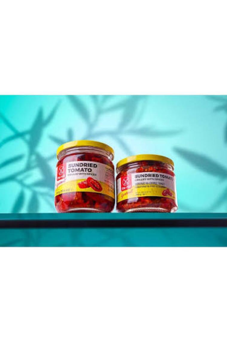 The Mill Gurme Izgara Kurutulmuş Domates 380 gr Cam Kavanoz - Güneşte Kurutulmuş & Izgaralanmış - Kahvaltı, Salata ve Atıştırmalığa Uygun - Doğal Olarak İşlenmiş - Pastörize - Vegan