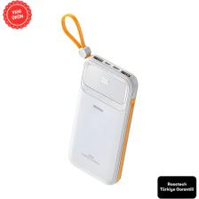 Rosstech RS-500 20.000MAH 22.5W Pd Powerbank Dijital Ekranlı 6 Portlu Dahili Çift Kablolu