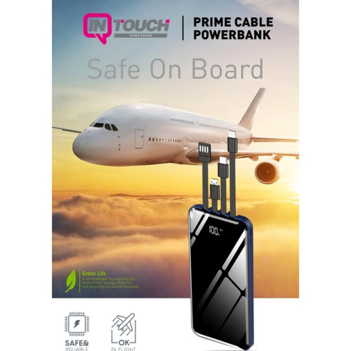 Intouch Prime 10000 mAh Dijital Göstergeli Powerbank Mavi