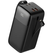 Sword 50000 mAh PD 22.5 W Hızlı Şarj Kendinden Kablolu Type-C & Lightning Powerbank Siyah SW-50PO3