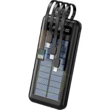 Robeve Acl 10000 Mah Powerbank Göstergeli Powerbank Solar Fenerli Güneş Enerjili Type C - Lightning - Micro USB - USB Kablolu Powerbank Taşınabilir Şarj Aleti Hızlı Şarj Aleti Powerbank Pw-59