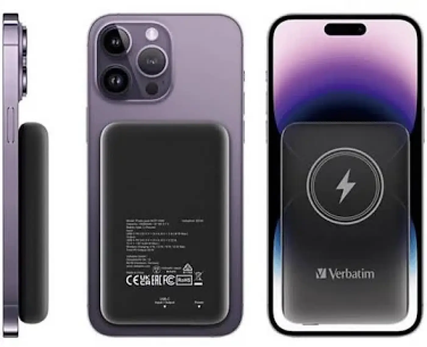 Verbatim Magsafe 10000 Mah Manyetik Kablosuz Powerbank Verbatim 10000MAH Manyetik Kablosuz Şarj - Pembe