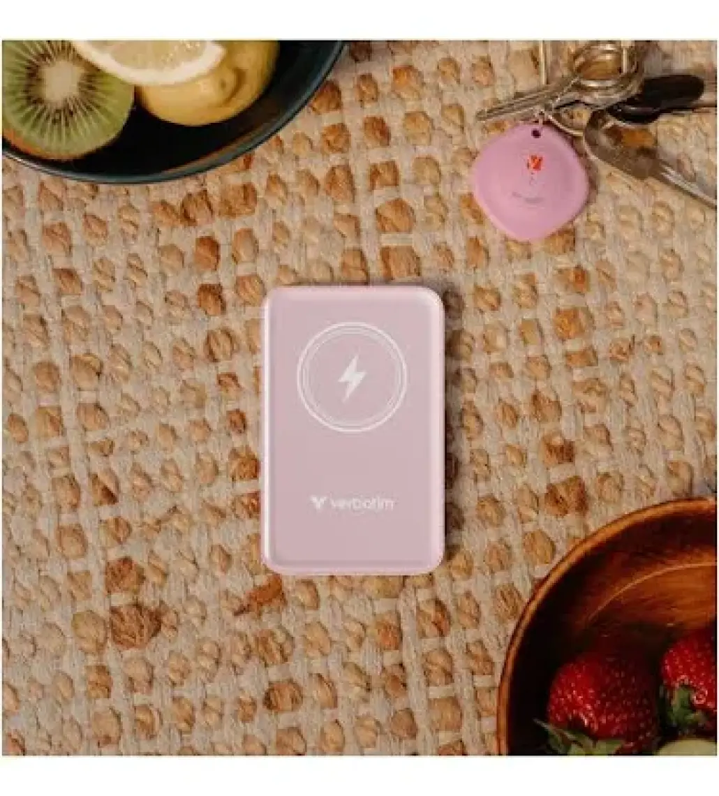 Verbatim Magsafe 10000 Mah Manyetik Kablosuz Powerbank Verbatim 10000MAH Manyetik Kablosuz Şarj - Pembe