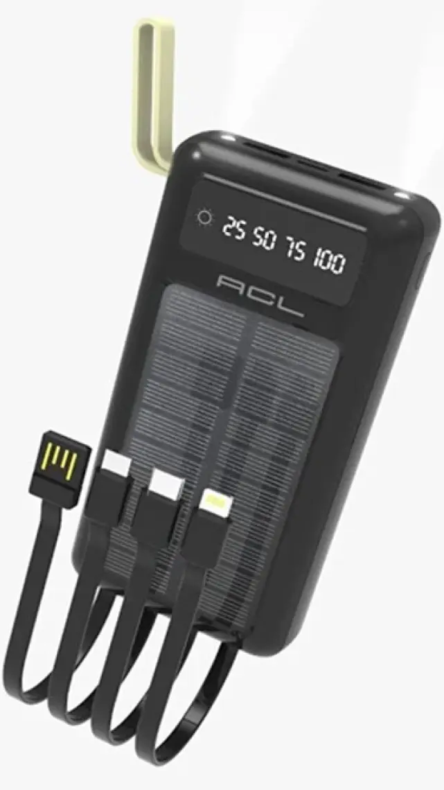 Acl PB-20000 Mah Güneş Enerjisiyle Dolan Tüm Cihazlara Uyumlu Powerbank