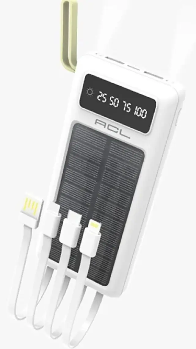 Acl PB-20000 Mah Güneş Enerjisiyle Dolan Tüm Cihazlara Uyumlu Powerbank