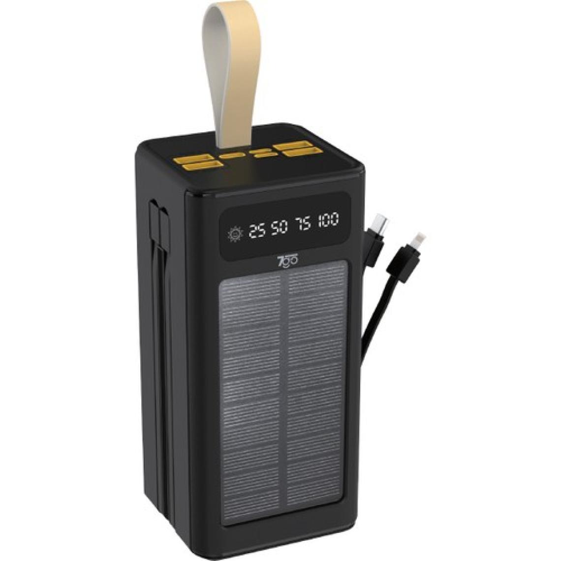 7go Gpw-01 50.000 Mah Solar Powerbank – 22.5 W Hızlı Şarj, Dahili Kablolu, LED Ekranlı Taşınabilir Şarj Cihazı