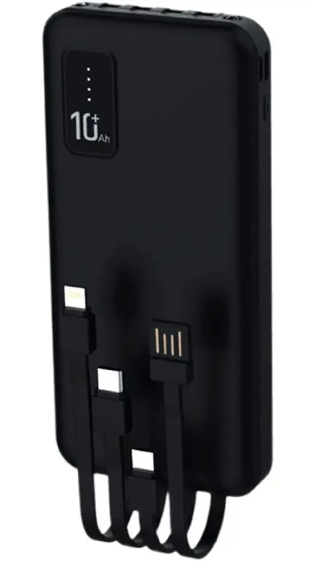 Blic Bpb4 10.000MAH LED Işıklı Powerbank Siyah | 4 Cihaz Aynı Anda Şarj | Dahili 3in1 Kablo
