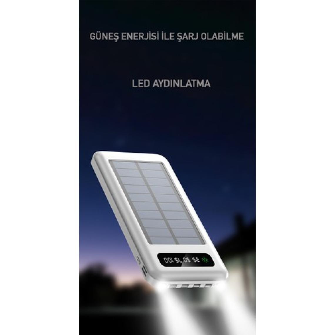 ACL PW-59 Solar Beyaz 10000 mAh Powerbank