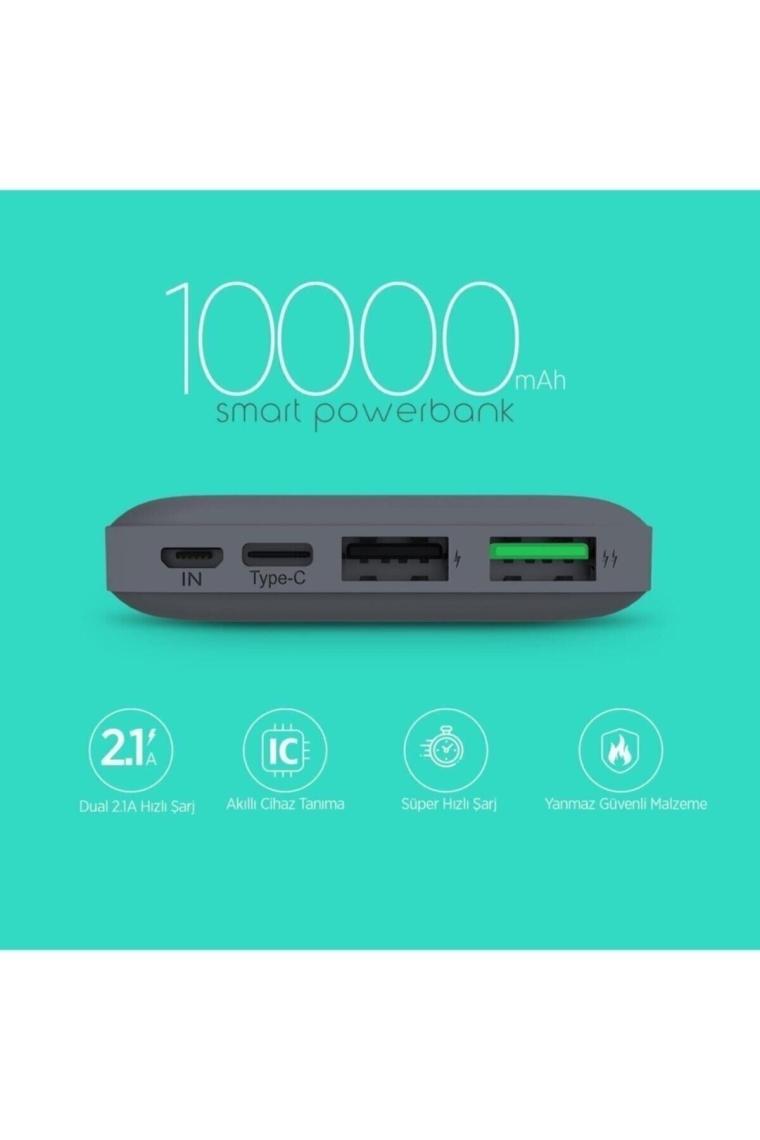 Psm71 Micro Usb + Type C Girişli 10.000 Mah Powerbank