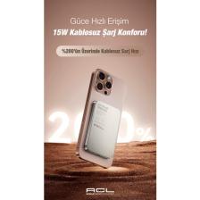 Acl PW-114 15W Magsafe Uyumlu Kablosuz Manyetik Powerbank | 5000mAh Hızlı Şarj | LED Göstergeli Taşınabilir Şarj Cihazı