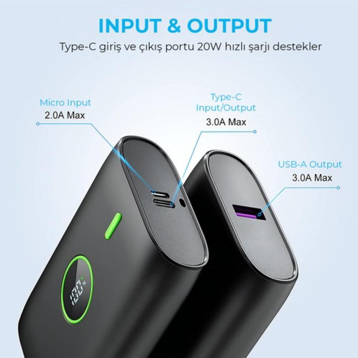 Woyax by Deji Powerbank Hızlı 10000mah 22.5w Taşınabilir Şarj Cihazı - Beyaz