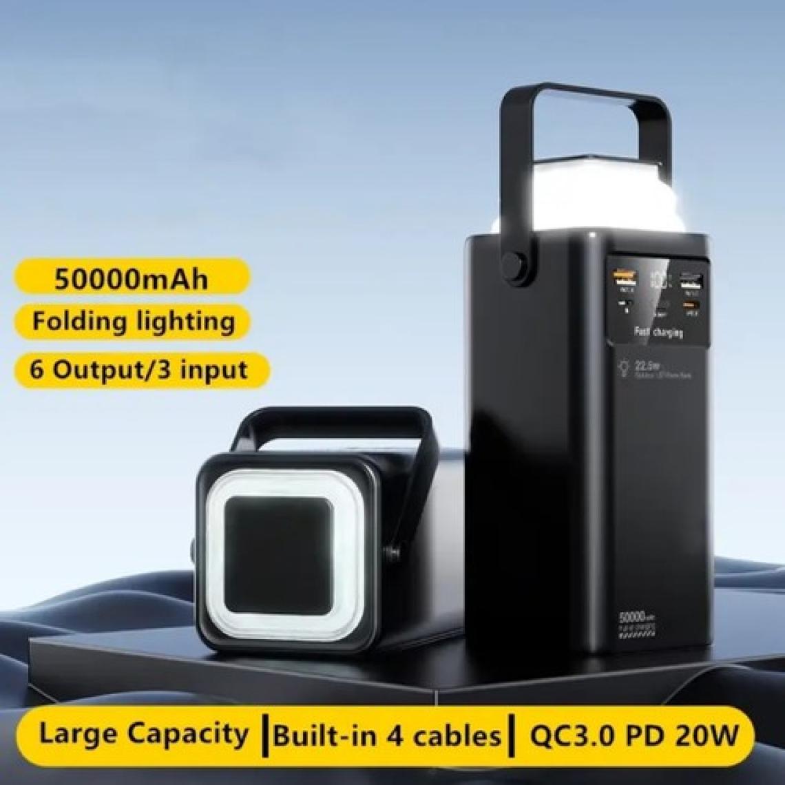 Xira 50.000 mAh 22.5W Hızlı Şarj Powerbank El Feneri Özellikli Usb, Micro, Usb-C, Lightning Girişli