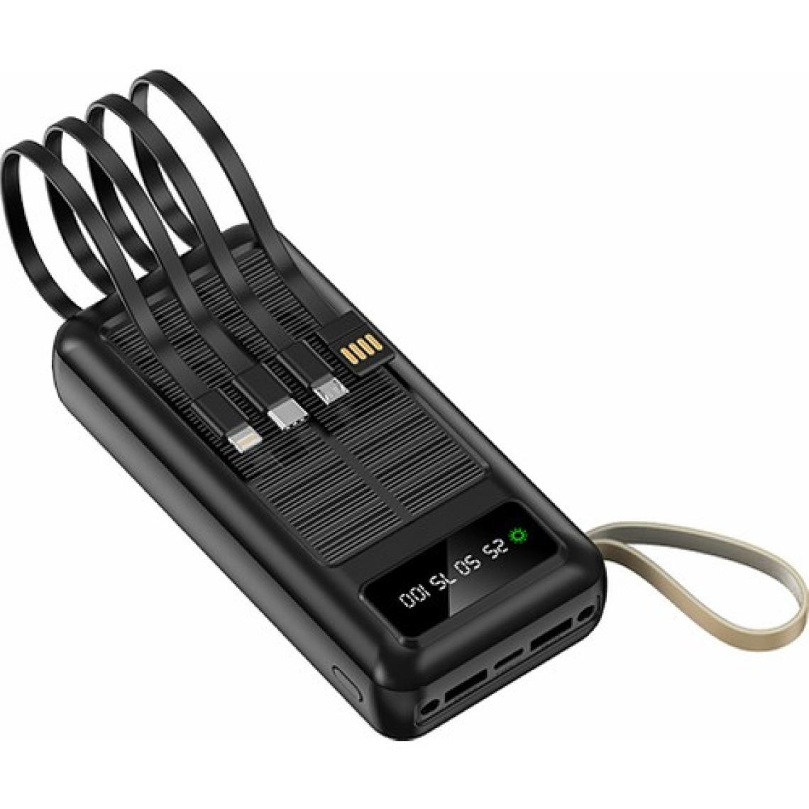Robeve Acl 30000 Mah Powerbank Göstergeli Powerbank Solar Fenerli Güneş Enerjili Type C - Lightning - Micro USB - USB Kablolu Powerbank Taşınabilir Şarj Aleti Hızlı Şarj Aleti Powerbank Pw-61