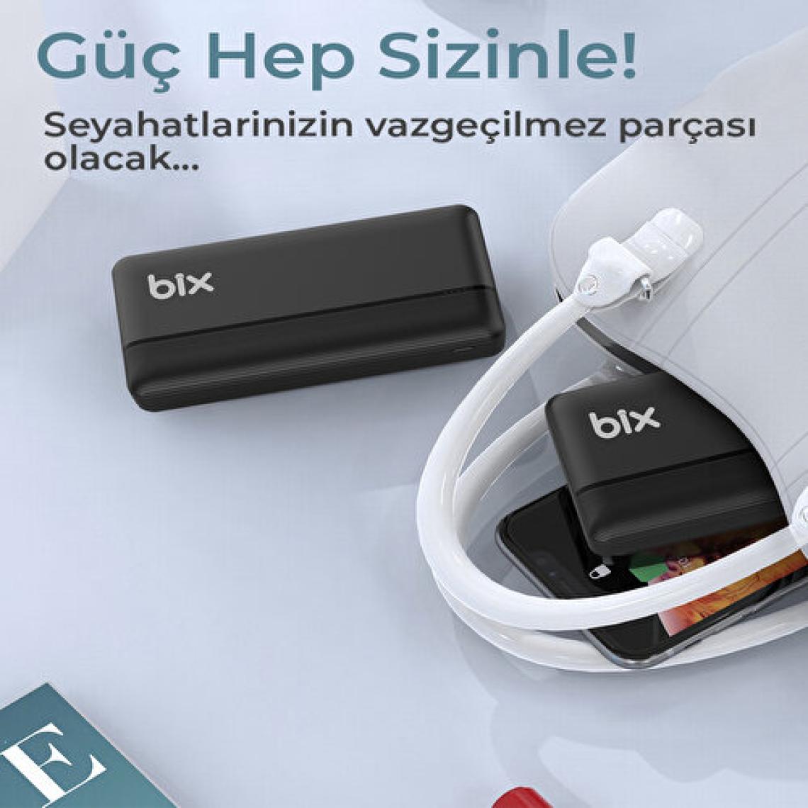 Bix PB302 22.5W 30000 mAh Hızlı Şarj Powerbank Siyah
