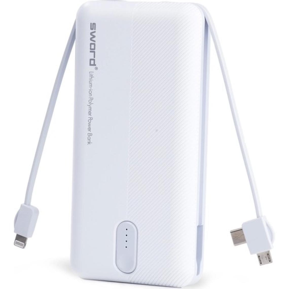 Sword 20.000mAh Kendinden Kablolu Hızlı Güvenli Şarj Taşınabilir Powerbank Apple iPhone,android Uyumlu SW-20PO3