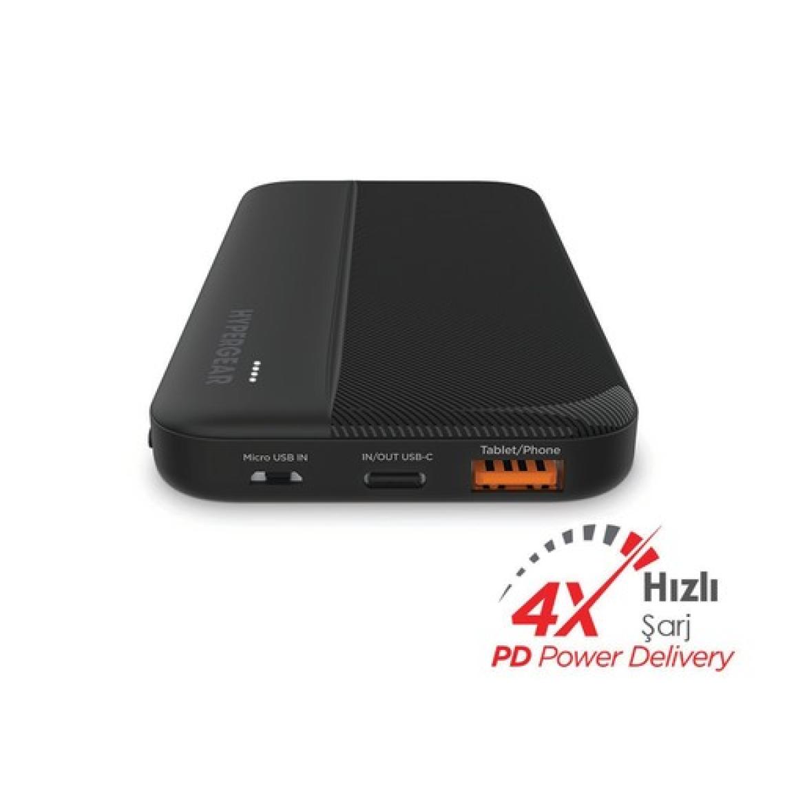 Hypergear 10.000 Mah Powerbank 20W Usb-C Pd + 18W USB Hızlı Şarj Taşınabilir