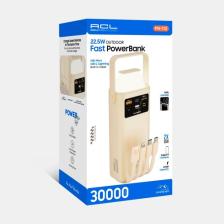 Acl PW-112 22.5W Outdoor Hızlı Şarj Powerbank Beyaz – 30.000mAh Kapasite, Çoklu USB Çıkış, Dahili Kablolar, LED Ekran & Kamp Lambası