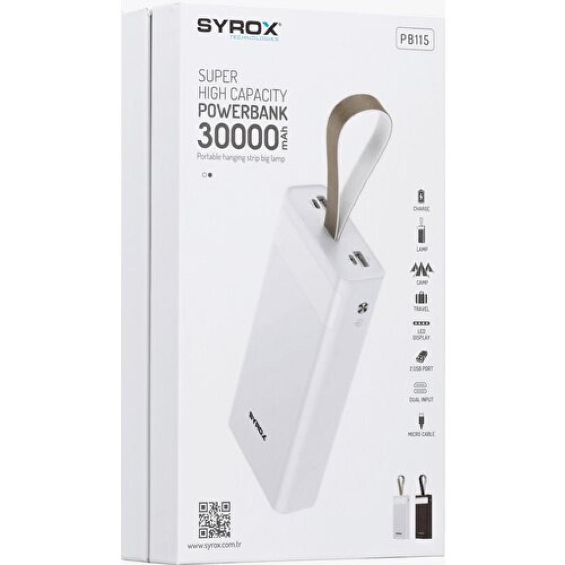 Syrox PB115 30000 mAh LED Göstergeli Powerbank Siyah