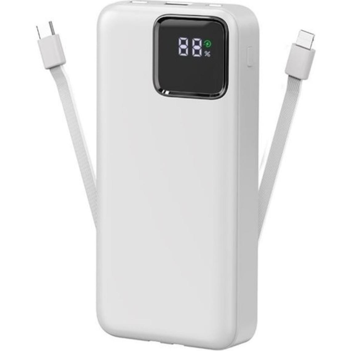 Kensa Powerbank Kendinden Kablolu 22.5 W Ultra Hızlı ve Güçlü 20.000 Mah Typc-E ve Lightning Kablolu Pd