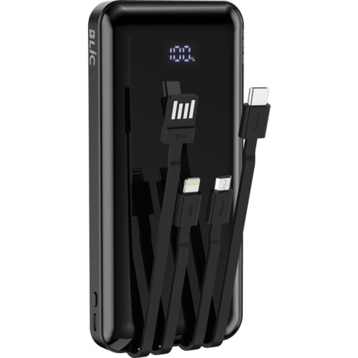 Blıc Bpb3 10.000mAh LCD Ekranlı Powerbank | 3in1 Dahili Kablolu, 2.1A, Usb-A & Usb-C Girişli