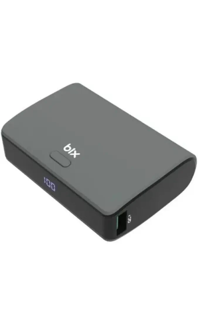 Bix PB106 10000mAh PD20W Type-C USB-A SCP 22.5W Çift Çıkışlı LED Göstergeli Kauçuk Kaplama Cep Boy Mini Powerbank Yeşil