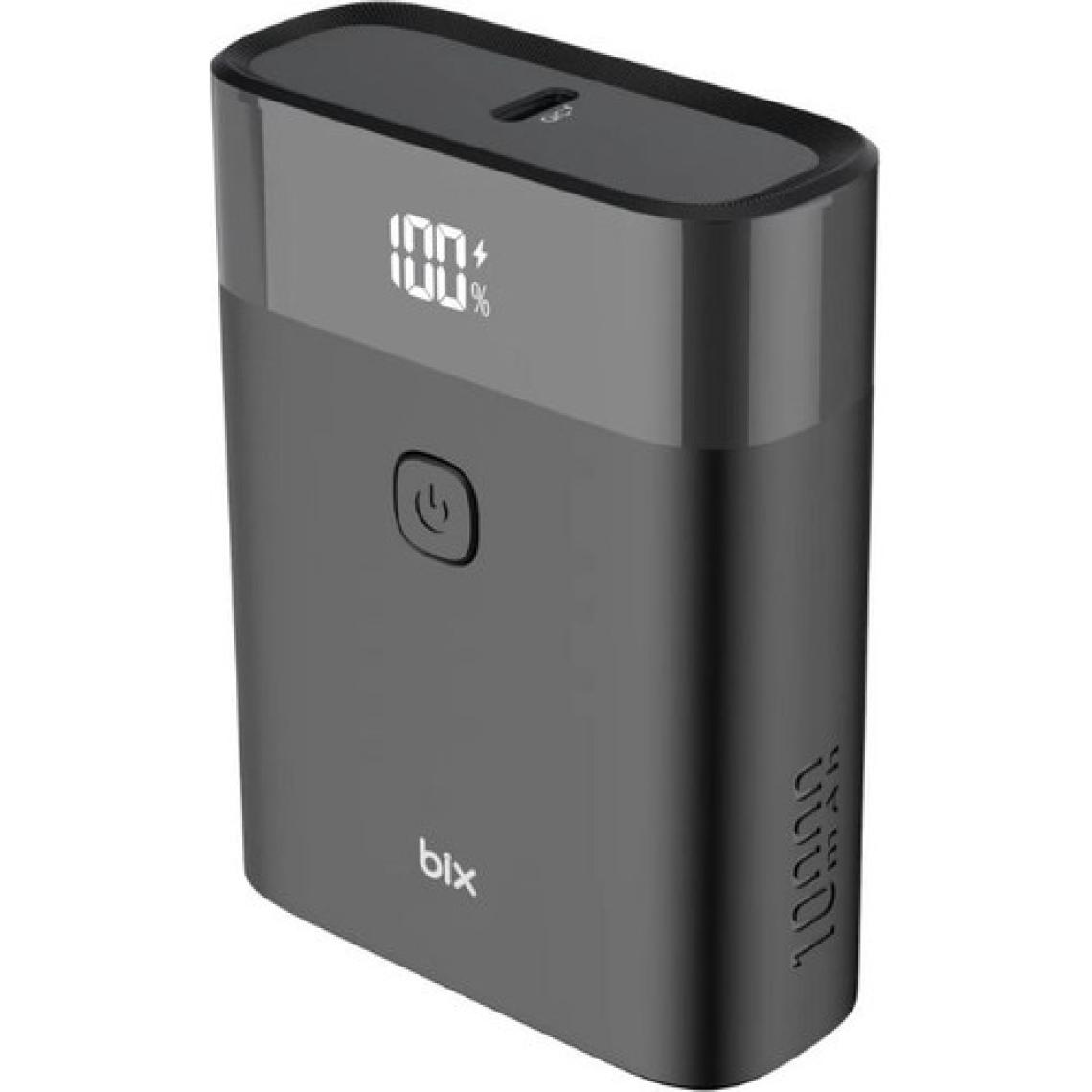 Bix PB20W 10000MAH Type-C ve USB Çift Çıkışlı Dijital Ekranlı Mini Powerbank Siyah iPhone Samsung Huawei Uyumlu