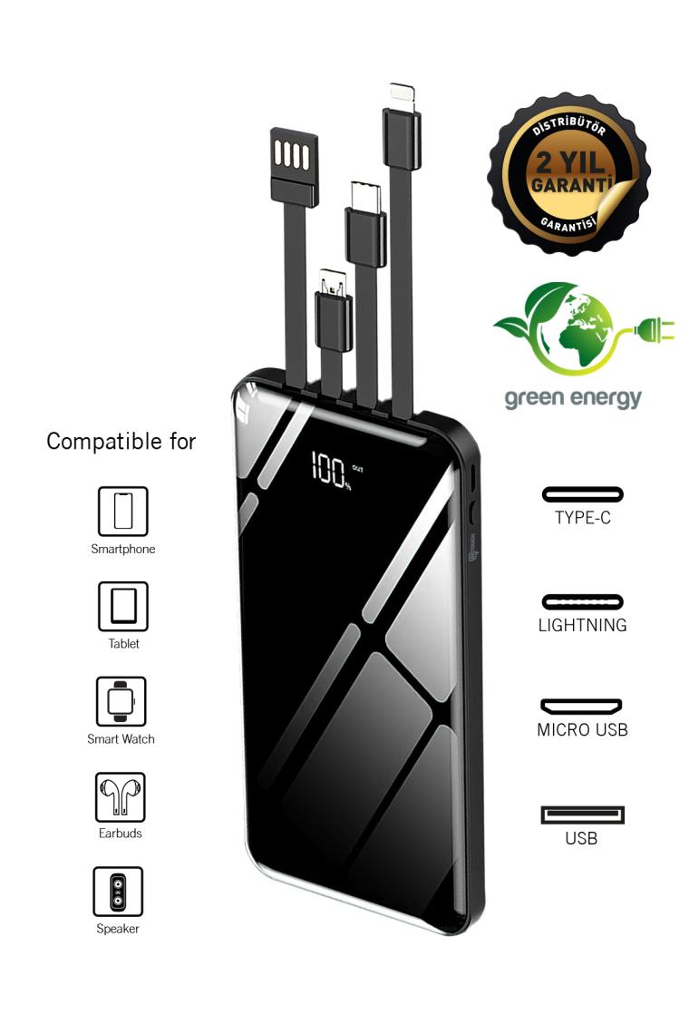 Intouch Prime 10000 mAh Dijital Göstergeli Powerbank Siyah