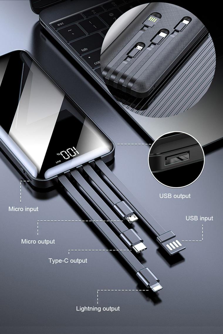 Intouch Prime 10000 mAh Dijital Göstergeli Powerbank Siyah