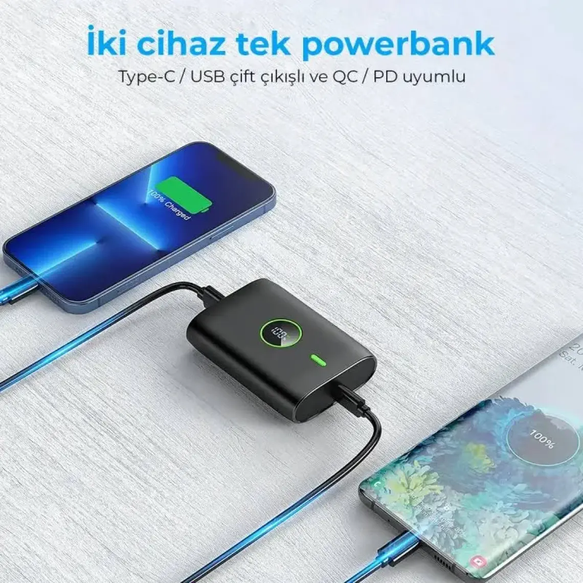 Woyax Powerbank Hızlı 10000mAh 22.5W Taşınabilir Şarj Cihazı - Siyah