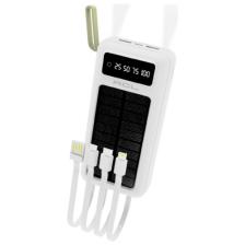 Acl Pw-61 30.000MAH Güneş Enerjili Powerbank Beyaz | 5 Cihaz Aynı Anda Şarj | Usb-C & Lightning & Micro USB & 2x USB Çıkış | Dahili LED Fener
