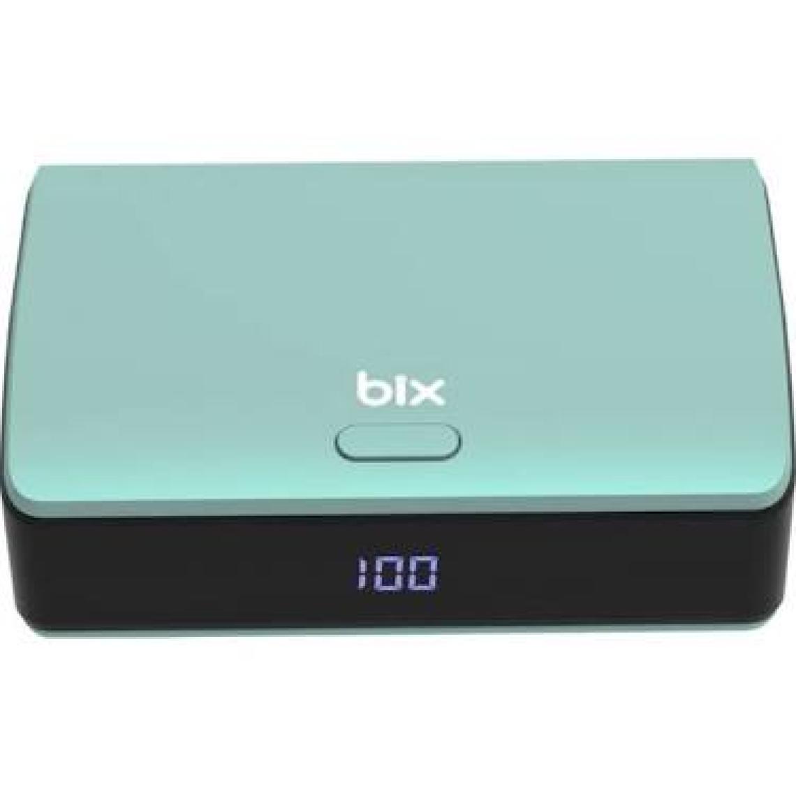 Bix PB106 10000mAh PD20W Type-C USB-A SCP 22.5W Çift Çıkışlı LED Göstergeli Kauçuk Kaplama Cep Boy Mini Powerbank Yeşil