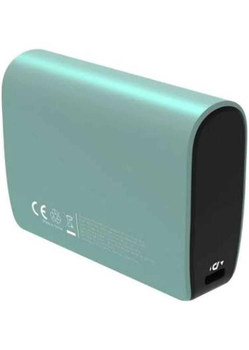 Bix PB106 10000mAh PD20W Type-C USB-A SCP 22.5W Çift Çıkışlı LED Göstergeli Kauçuk Kaplama Cep Boy Mini Powerbank Yeşil