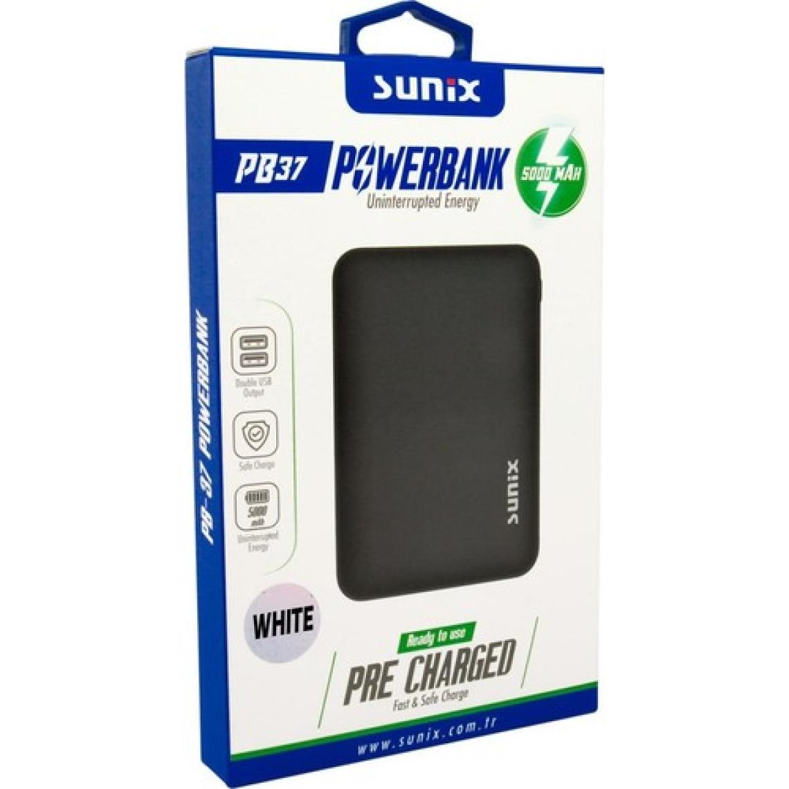 Sunix PB-37 5000 mAh Taşınabilir Şarj Cihazı Powerbank - Beyaz