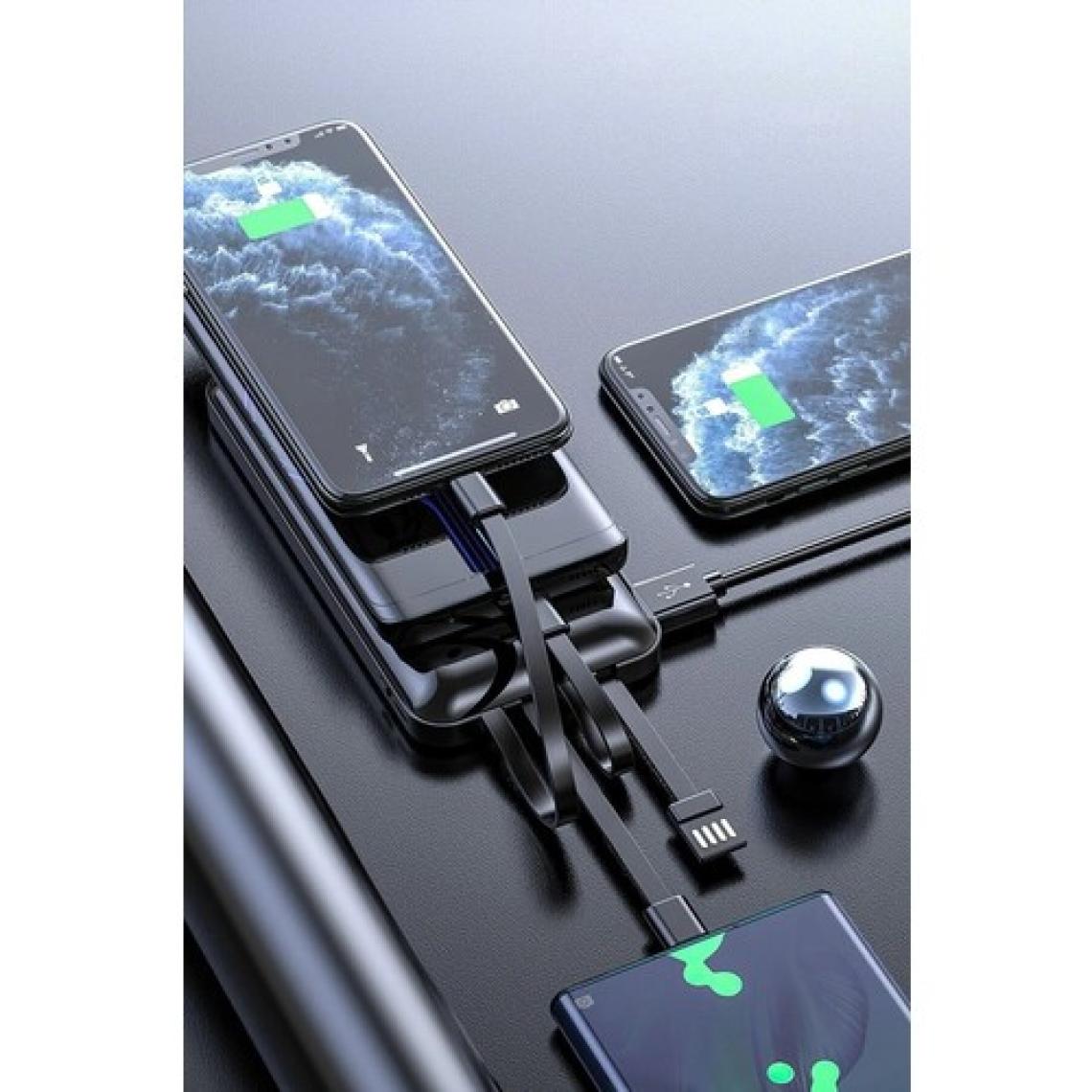Intouch 10.000 mAh Prime Dijital Göstergeli Dahili Çoklu Kablolu Powerbank Siyah