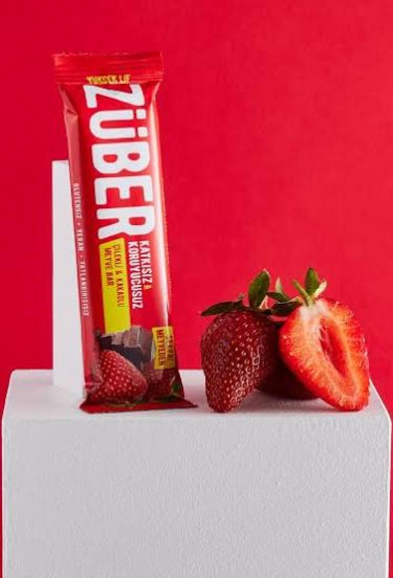Züber Çilekli ve Kakaolu Meyve Bar 40gr  X 12 Adet