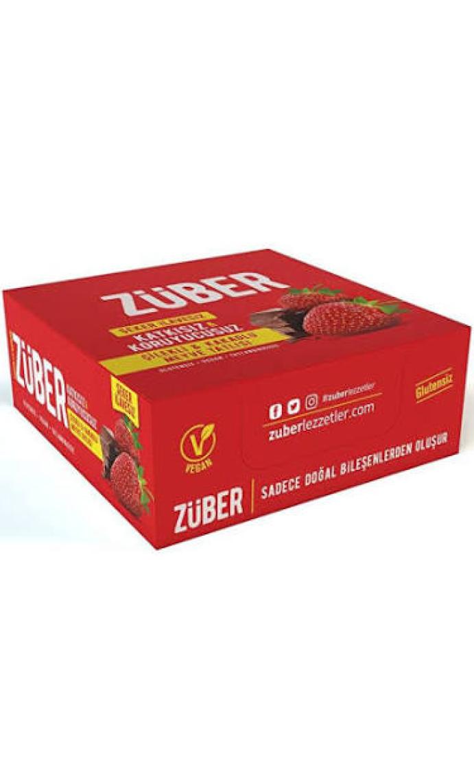 Züber Çilekli ve Kakaolu Meyve Bar 40gr  X 12 Adet