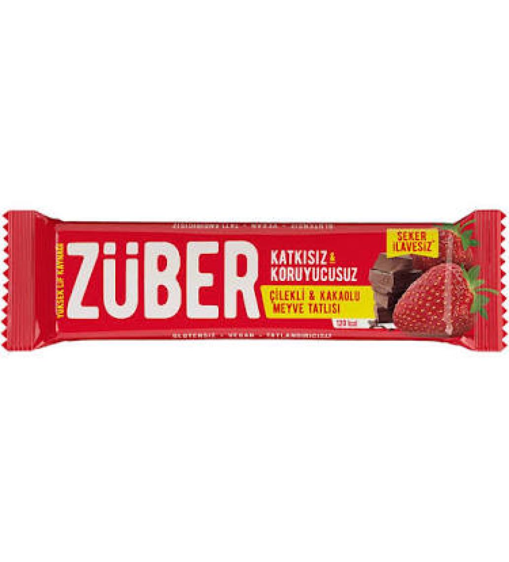 Züber Çilekli ve Kakaolu Meyve Bar 40gr  X 12 Adet