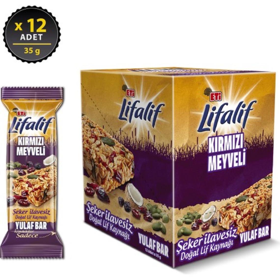 Eti Lifalif Kırmızı Meyveli Yulaf Bar 35 g x 12 Adet