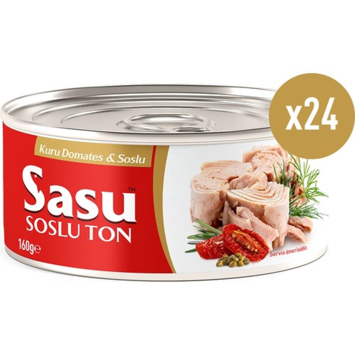 Sasu Kuru Domatesli & Soslu Ton Balığı 24X160G Bütün Dilim