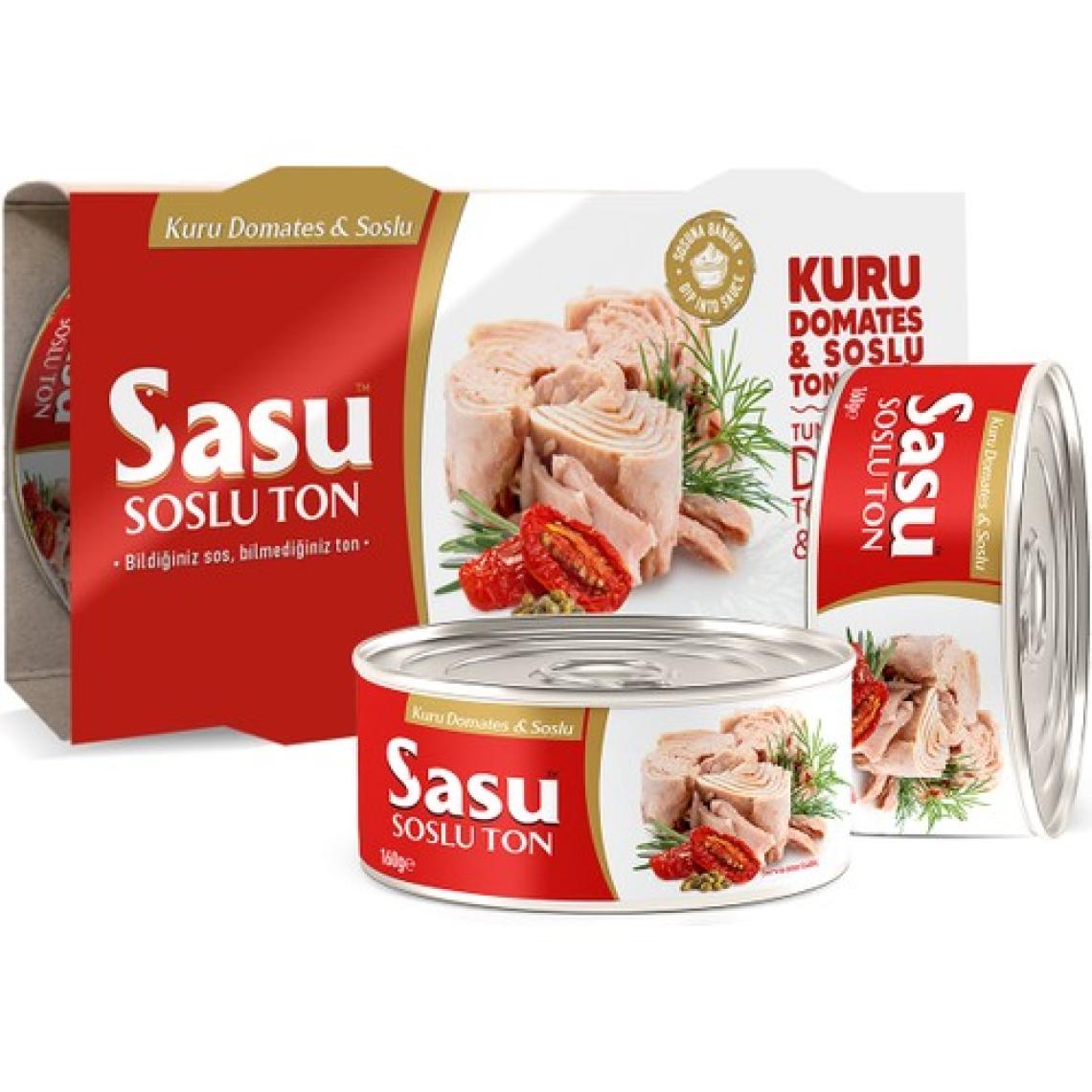 Sasu Kuru Domates & Soslu Ton Balığı 2x160G Bütün Dilim