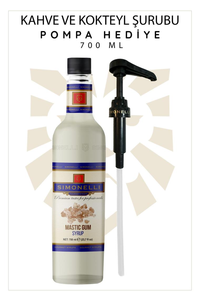 Kahve Ve Kokteyl Şurubu Damla Sakızı Aromalı 700 ml Pompa Hediyeli