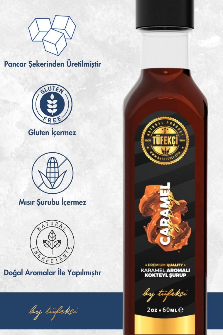 Gourmet Series Karamel (CARAMEL) Aromalı Kokteyl, Tatlı, Kahve Şurubu 60ml – Pancar Şekeri
